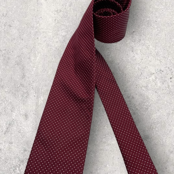 ZADI ANDREWS XL Burgundy/White Polka Dot Silk LUXURY Tie ITALY - Picture 6 of 6